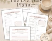 Printable Daily Planner PDF | Everyday Planner | Weekly Monthly Habit Tracker | Life Admin | Instant Download A4 | Productivity Planner