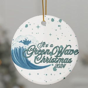 Tulane GreenWave Christmas Ornament 2024 College Football Fan Gift Louisiana College Stocking Stuffer for Football Player Cheerleader
