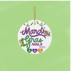マルディグラ 2025 記念オーナメント ニューオーリンズ フェスティバル 記念品 パレード シティ ギフト NOLA ファン デコレーション ホリデー オリジナル デザイン ギフト NOLA ラブ