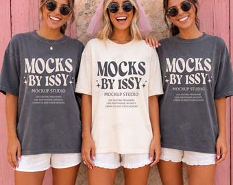 Comfort Colors 1717 Ivory Pepper T-Shirt Mockup, Bachelorette Bride Tribe Tee Mockup, Pink Door Party Scene