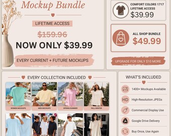 Comfort Colors Mockup Bundle, Lifetime Pass Mega Bundle, 1400+ Comfort Colors 1717 Mockups, Trendy Mockups Bundle, C1717 Shirt Mockup Bundle