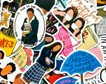 50 Random Gmore Girls Stickers, Retro TV Stickers, Stars Hollow Stickers, Sitcom Stickers, Waterproof Stickers for Laptop, Phone, Journal