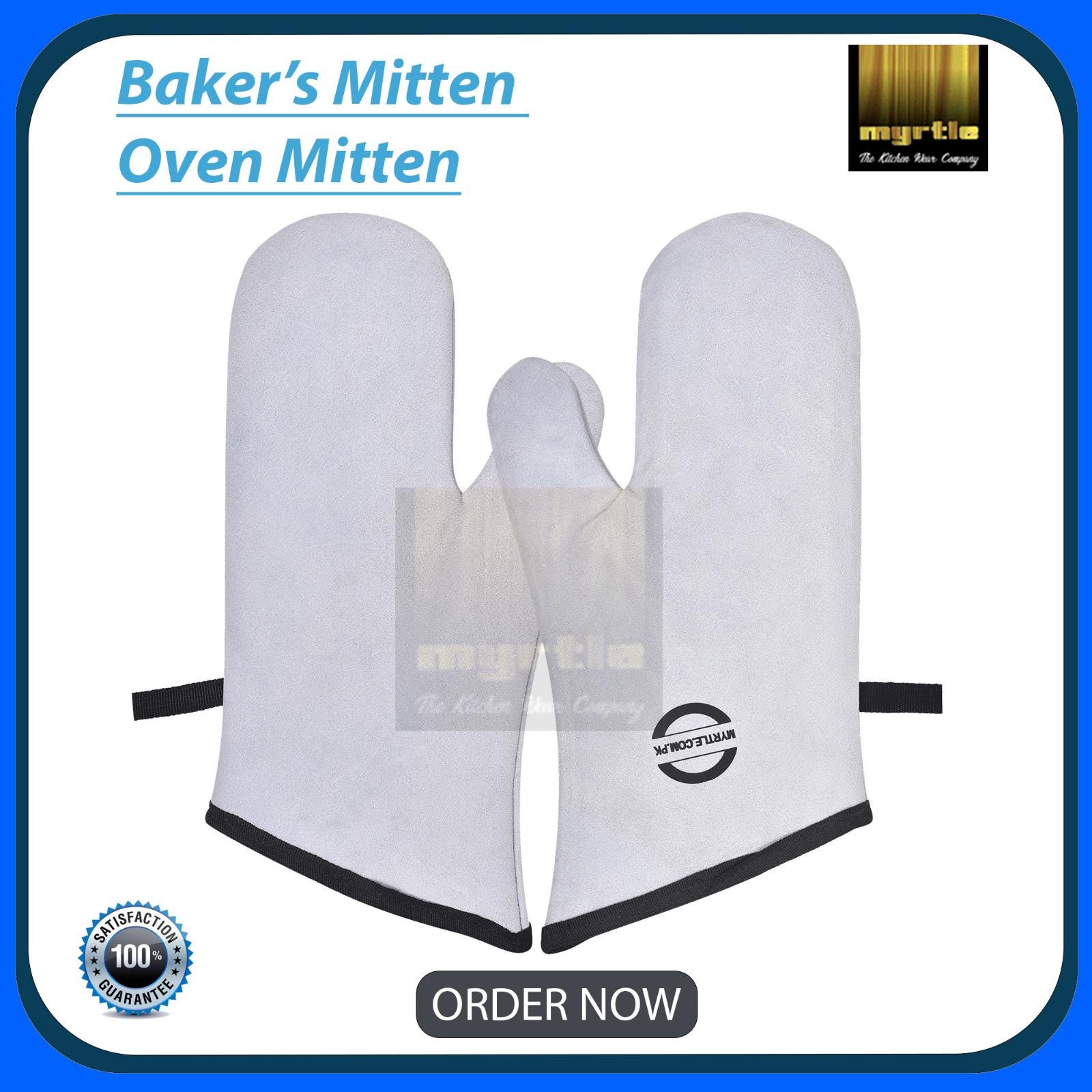 Professional Bakers Oven Gloves Heavy Duty Heat Resistant Split Leather Mitten New