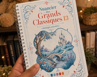 Nuancier des Grands Classiques 13 - Suivi de coloriages mystères - Carnet A5 - Coloring Books - Disney - Solutions autocollantes