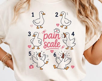 Pain Scale Goose Nurse Shirt, Funny Nursing Humor Tee, Silly Goose Medical Gift, RN CNA Shirt, Healthcare Worker Apparel