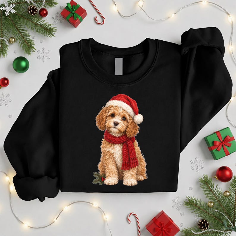 Cavapoo Christmas Sweatshirt, Christmas Dog Sweatshirt, Cavapoo Mom ...