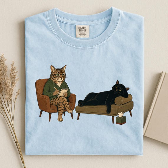 Cats Psychologist Shirt, Funny Therapist Cat Shirt, Psychology Gift, Counselor Shirt, Mental Health Worker Gift, Cat Lover Shirt