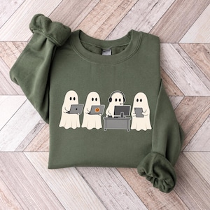 Sweat-shirt d'Halloween pour le département informatique, Sweat-shirt fantôme pour ingénieur logiciel, Cadeau d'Halloween pour programmeur fantôme, Cadeau amusant pour l'équipe informatique