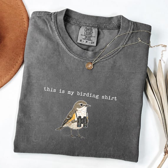 This Is My Birding Shirt, Funny Bird Watcher Tee, Binocular Bird Top, Ornithology Lover Gift, Nature Hobby Apparel, Cute Bird Lover Shirt