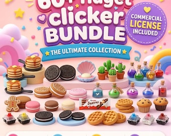 Cute Kawaii STL Mega Bundle | Clicker Toys, Food Keychains, Potion Bottles, Mini Animals, Collectible Desk Toys Download