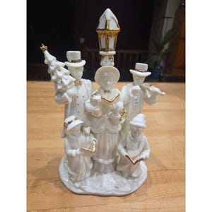 Craven Pottery Vintage vit porslin julsångerlampa figurin 10,5"