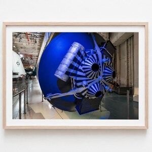 Blue Rocket Engine Nozzle on Display Inside a Military Aviation Museum Photography Print