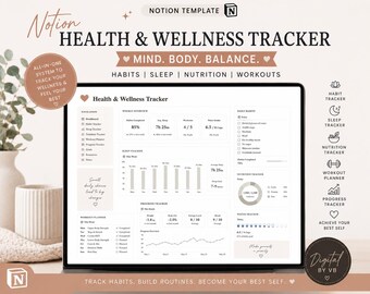 Notion Health Wellness Tracker / Hábitos, Sueño, Nutrición, Entrenamientos (Descarga digital)