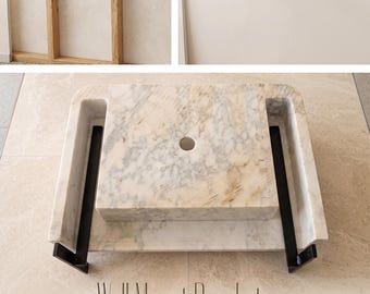 Soportes de pared para lavabo de mármol