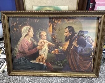 Gerahmte Heilige Familie Druck Christian Religiöses Sammlerstück 11x17 - vintage