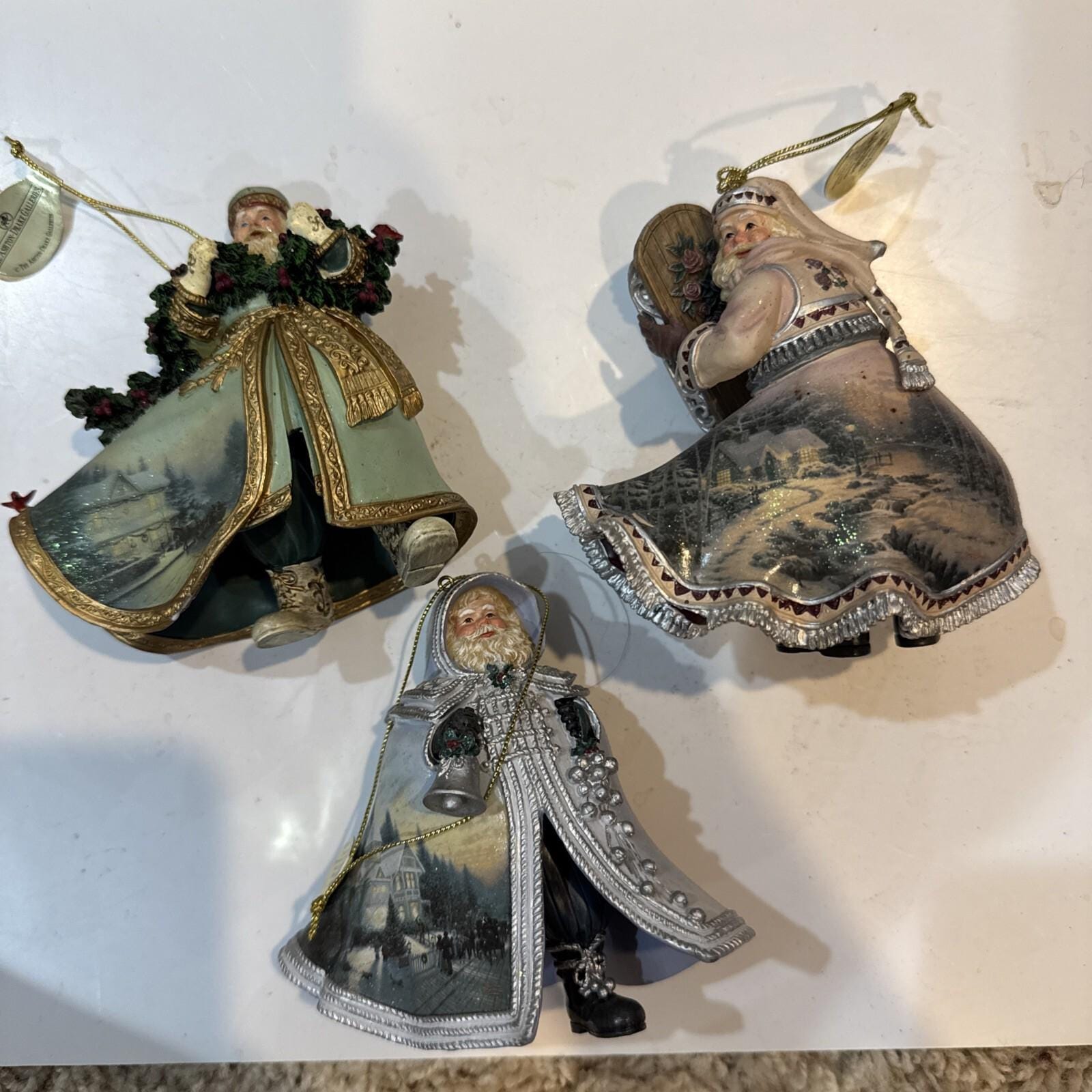 Thomas Kinkade Old World Santa Ornaments Set - Etsy