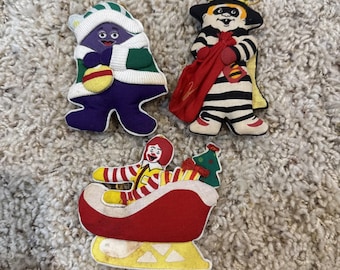 Adornos navideños de peluche de tela de McDonald's de 1992