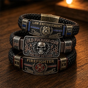Skull Engraved Biker Bracelet for Men – Retro Stainless Steel Rope Chain Wristband – Edgy Street Style Jewelry
