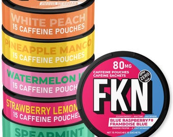 FKN Caffeine Pouches Variety Pack – (6 Cans) – 80MG Clean Energy & Focus