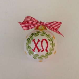 Chi Omega Small Christmas Ball Ornament