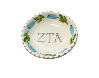 Zeta Tau Alpha Small Round Dish