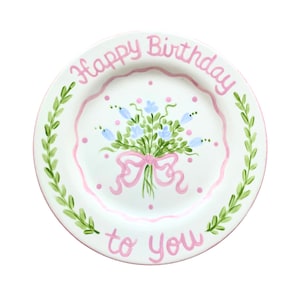 Small Bouquet Birthday Plate