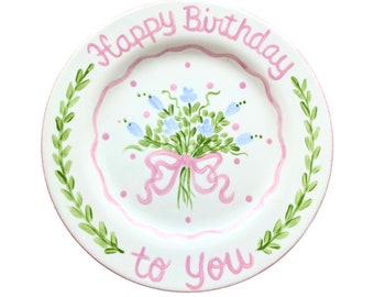 Small Bouquet Birthday Plate