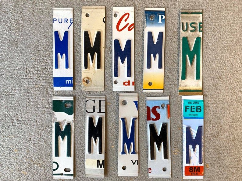 Letter J license plate art Etsy