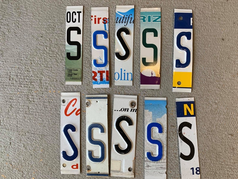 Letter J license plate art Etsy