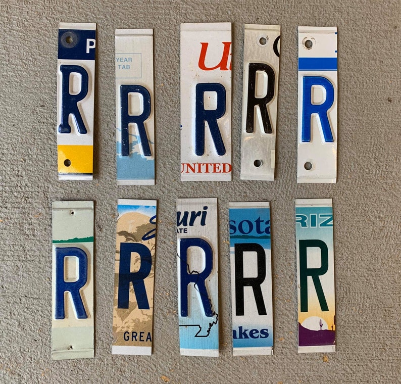 Letter J license plate art Etsy