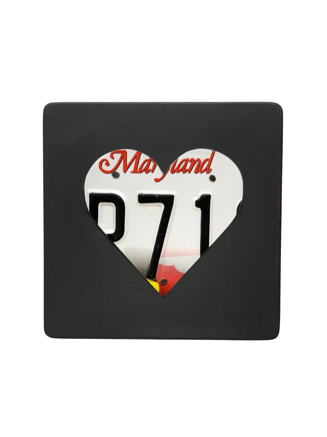 MARYLAND License Plate Heart Sign Long Distance Relationship Etsy