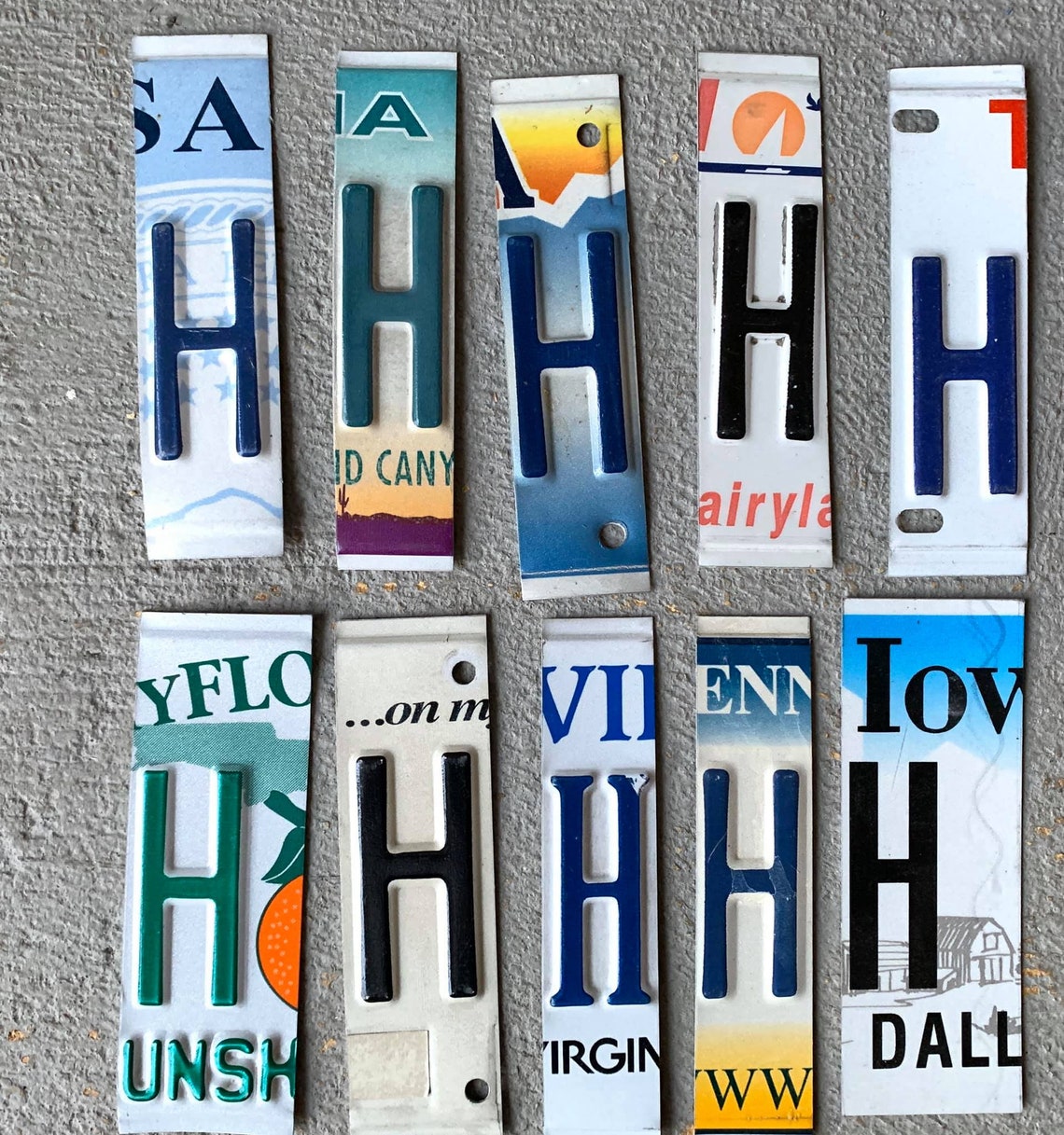 Letter J license plate art Etsy