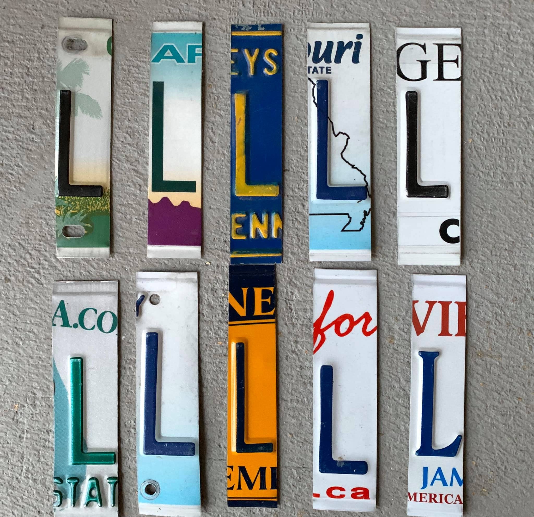 Letter J license plate art Etsy