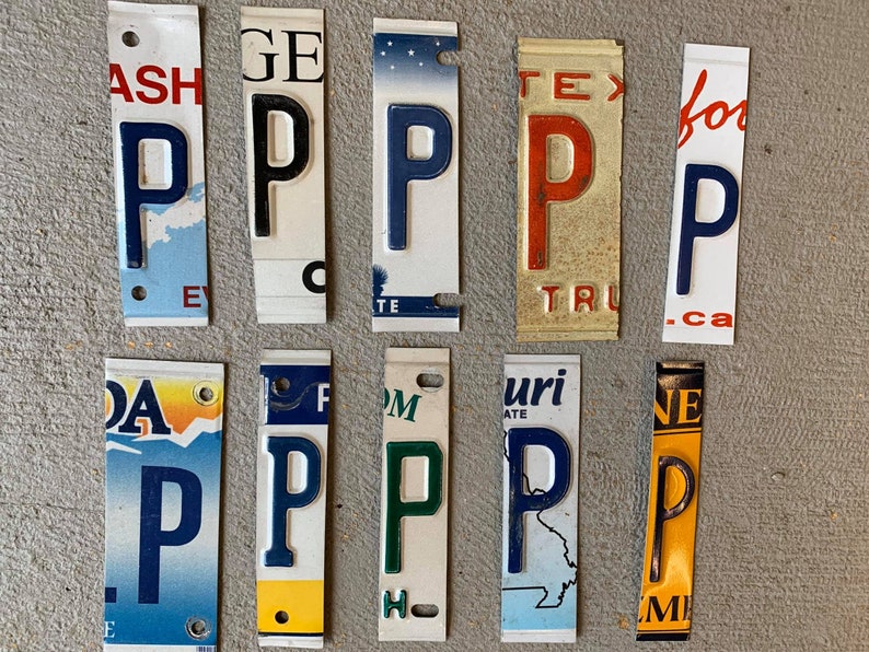 Letter J license plate art Etsy