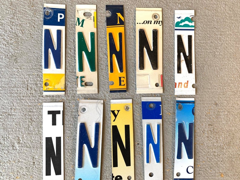 Letter J license plate art Etsy