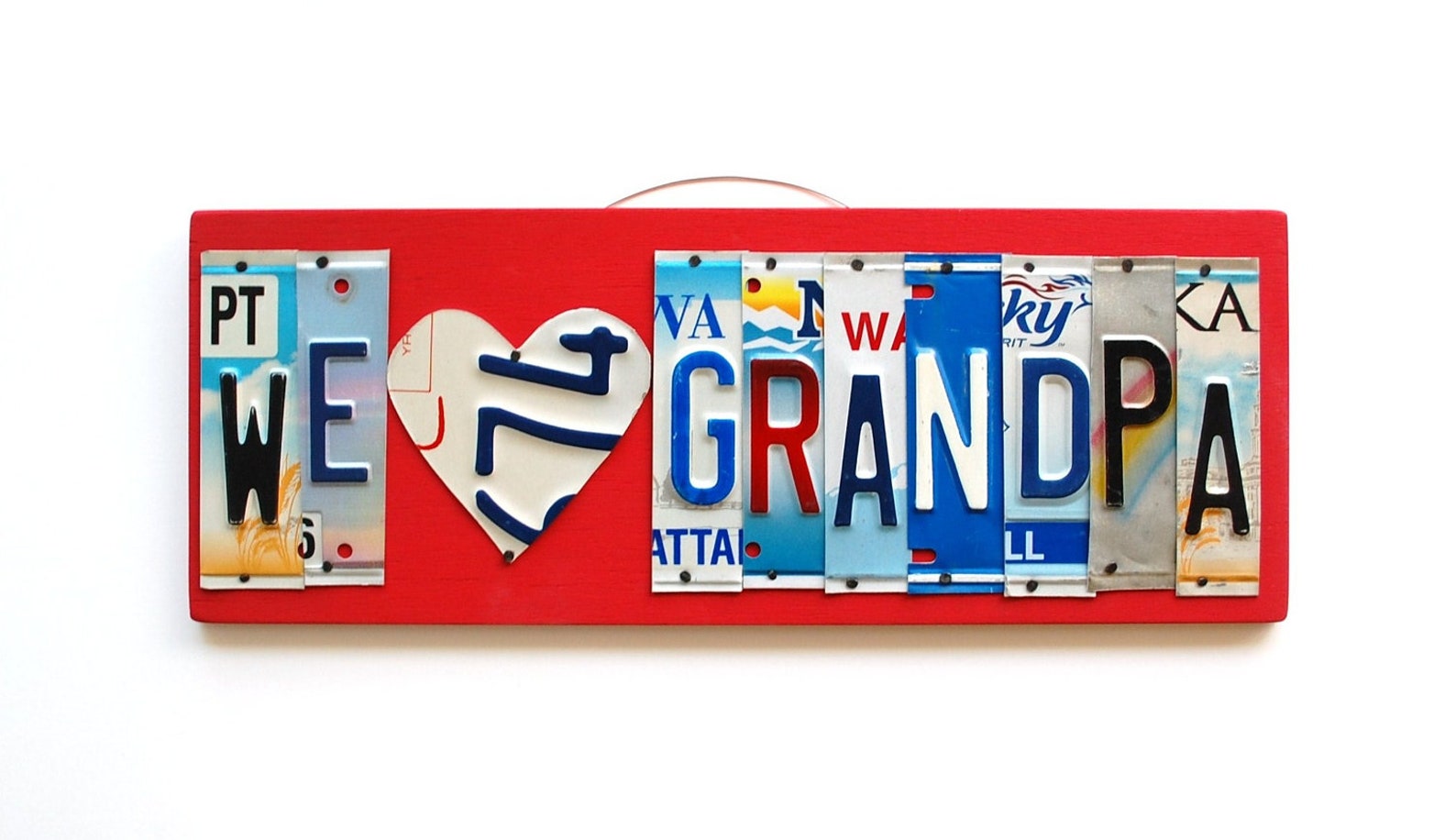 WE heart GRANDPA License Plate Art Custom Fathers Day Gift Etsy