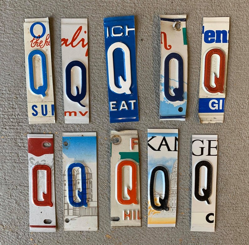 Letter J license plate art Etsy