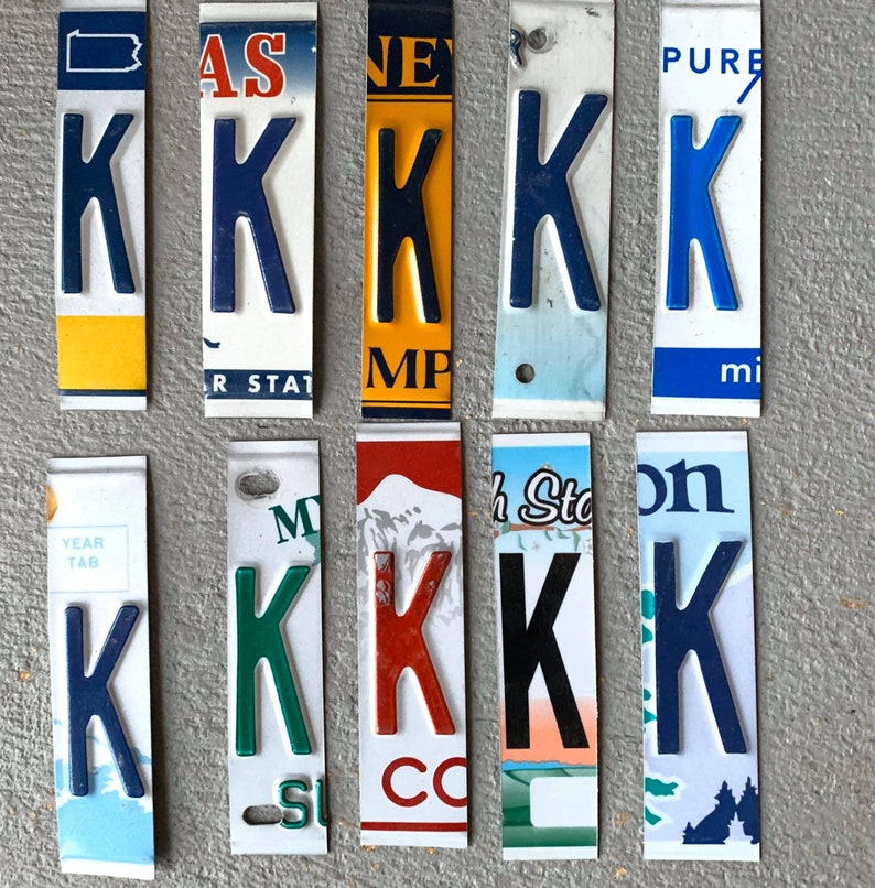 Letter J license plate art Etsy