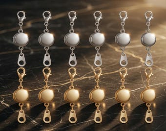 12PCS Magnetic Jewelry Clasps Set, Locking Necklace & Bracelet Closures Extender for DIY Jewelry Making Gold Silver