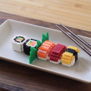 3D Sushi Perler Bead Pattern Bundle | Digital Download Fuse Bead Instructions PDF