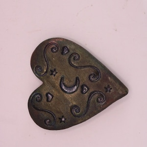 Signed Jeremy Diller Raku Pottery Blessed Heart