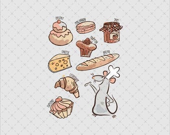 Ratatouille Chef Character Food Bakery Digital Download, Download Immediato File PNG SVG