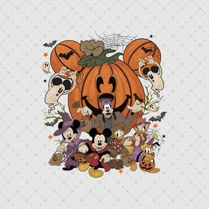 Mickey und seine Freunde Halloween-Kürbis, Digitaler Download (PNG/SVG-Datei), Gruseliger Cartoon-Shirt-Druck