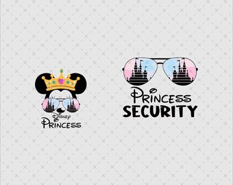 Principessa Sicurezza Orecchie di Minnie Castello Occhiali da sole, Download immediato PNG SVG, Adesivo digitale stampabile per maglietta
