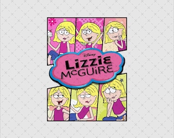 Fan art di Lizzie McGuire, download immediato in formato PNG e SVG, personaggio dei cartoni animati retrò stampabile, per maglietta, poster e adesivo.