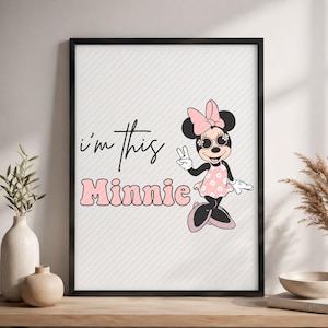 Minnie Mouse Soy esta Minnie Descarga instantánea PNG SVG, Dibujos animados retro imprimibles, Camiseta, pegatina para camiseta Póster imagen 8