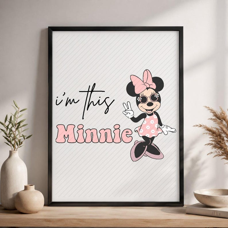 Minnie Mouse Soy esta Minnie Descarga instantánea PNG SVG, Dibujos animados retro imprimibles, Camiseta, pegatina para camiseta Póster imagen 8