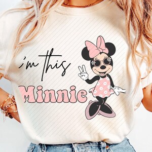 Minnie Mouse Soy esta Minnie Descarga instantánea PNG SVG, Dibujos animados retro imprimibles, Camiseta, pegatina para camiseta Póster imagen 7