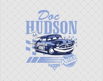 Doc Hudson Vintage Retro Cars, file PNG e SVG scaricabili istantaneamente, stampa per maglietta classica Route 66