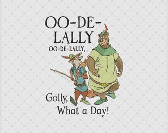 Oodelally Robin Hood Download immediato PNG SVG, personaggio dei cartoni animati retrò, file digitale stampabile